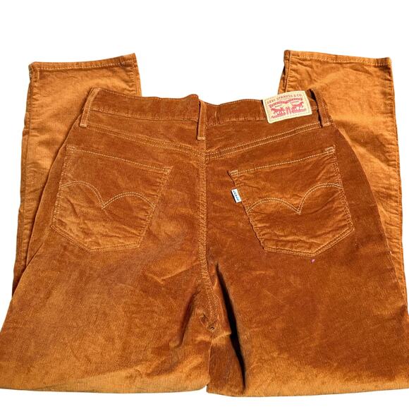 Levi's 724 High Rise Button Fly Corduroy Jeans, Copper Orange, Women's Size 29 - Picture 4 of 7